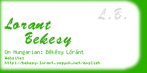 lorant bekesy business card