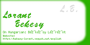 lorant bekesy business card